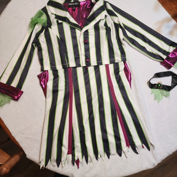 Dolls Kill Black and White Striped Costume Set - Picture 2 of 5